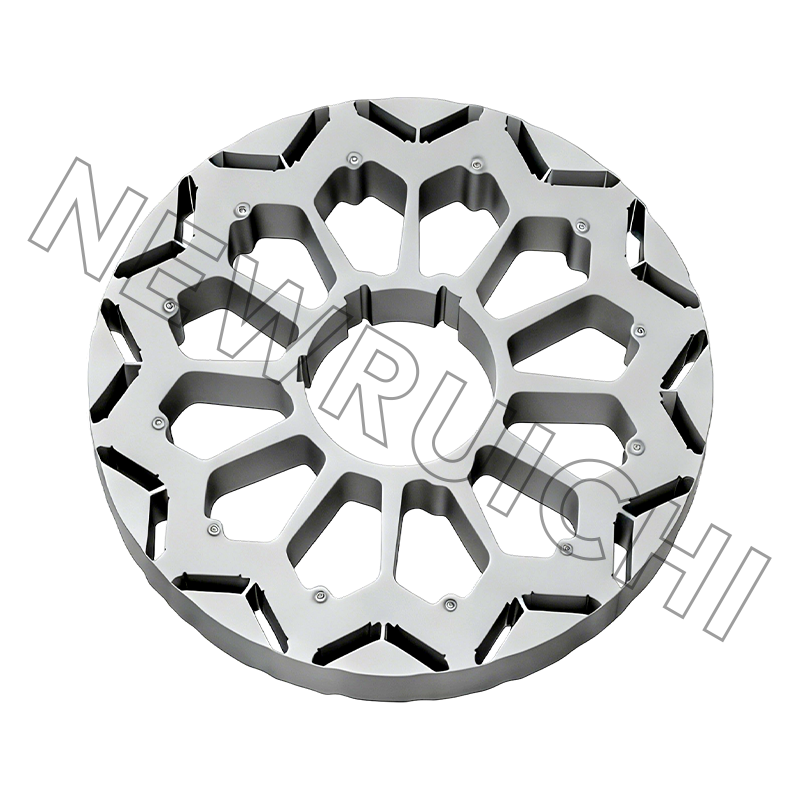 Laminações de rotor e estator de motor de veículo de nova energia